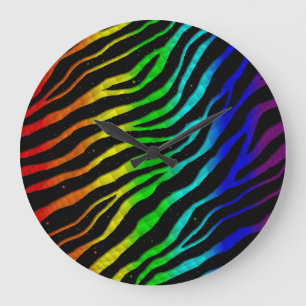 Grande Horloge Ronde Rayures SpaceTime arrachées - spectre lumineux