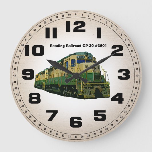 Grande Horloge Ronde Reading Railroad GP-30 #3601 Wall Clock (Recto)