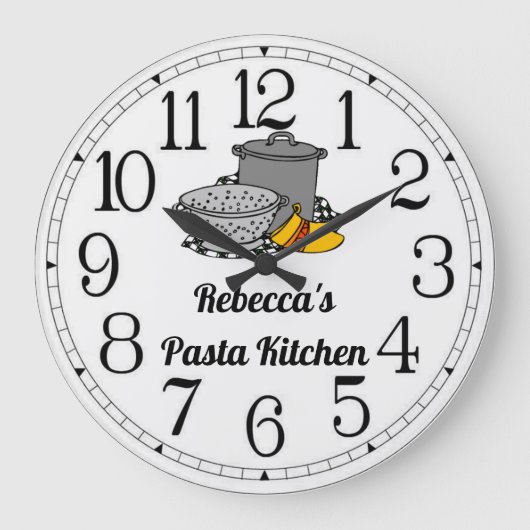 Grande Horloge Ronde Rebecca's Pasta Kitchen Large Clock (Recto)