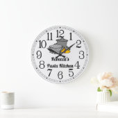Grande Horloge Ronde Rebecca's Pasta Kitchen Large Clock (Maison)