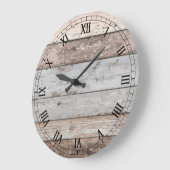 Grande Horloge Ronde Reclaimed Wood Look (Angle)