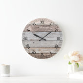 Grande Horloge Ronde Reclaimed Wood Look (Maison)
