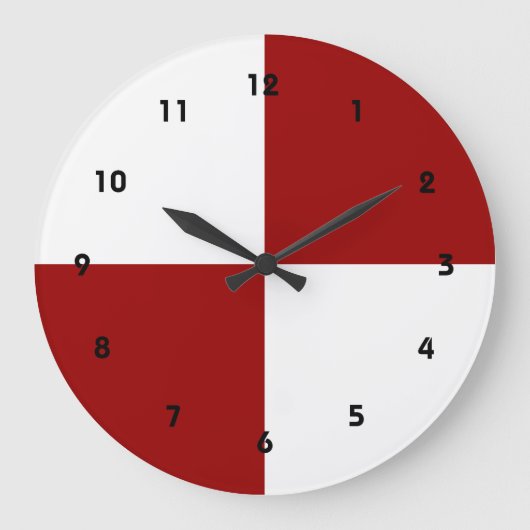 Grande Horloge Ronde Rectangles rouge et blanc (Recto)
