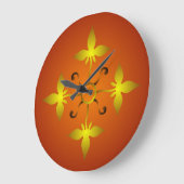 Grande Horloge Ronde Red and Gold Medieval Pattern (Angle)