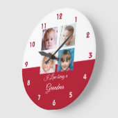 Grande Horloge Ronde Red and white love (Angle)