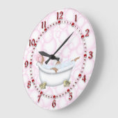 Grande Horloge Ronde Red Bathroom Shiny (Angle)