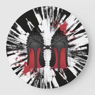 Grande Horloge Ronde Red Bottoms Stilettos shoes heels spatters & drips