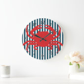 Grande Horloge Ronde Red Crab on Nautical (Maison)