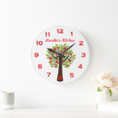 Grande Horloge Ronde Red Delicious Apple Tree Personalized Wall Clock (Maison)