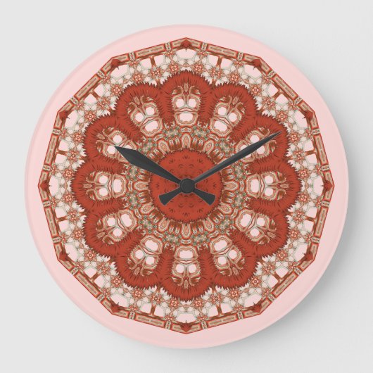 Grande Horloge Ronde Red Mandala Fancy Faux Stitch (Recto)
