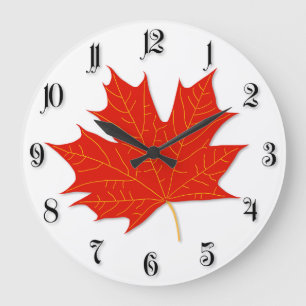 Grande Horloge Ronde Red maple leaf