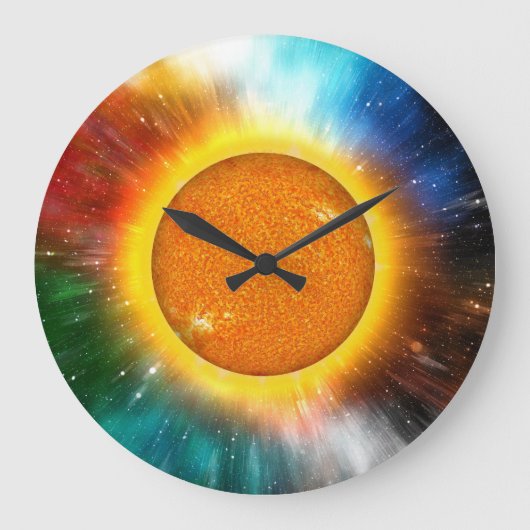 Grande Horloge Ronde Red Orange Galaxy Time Blue Yellow (Recto)