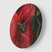 Grande Horloge Ronde Red Poppies (Angle)