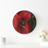 Grande Horloge Ronde Red Poppies (Maison)
