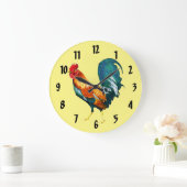 Grande Horloge Ronde Red Rooster Bird Animal Clock (Maison)