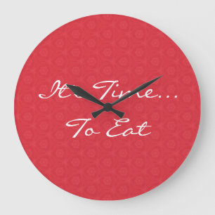 Grande Horloge Ronde Red Star Triangle Pattern