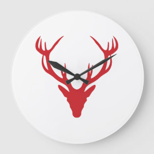 Grande Horloge Ronde Red tag Head Christmas ou Stag Party