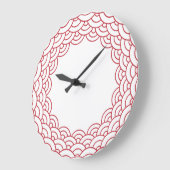Grande Horloge Ronde Red Waves "Seigaiha" WAGARA (Angle)