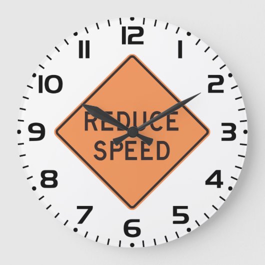 Grande Horloge Ronde Reduce Speed Orange Diamond Road Sign (Recto)