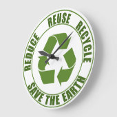 Grande Horloge Ronde Réduire la réutilisation du recyclage (Angle)