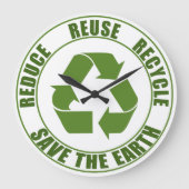 Grande Horloge Ronde Réduire la réutilisation du recyclage (Recto)