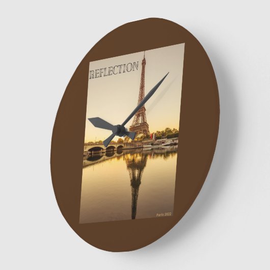 Grande Horloge Ronde Réflexions Eiffel (Angle)