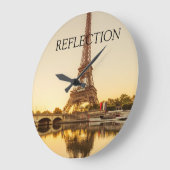 Grande Horloge Ronde Réflexions Eiffel (Angle)