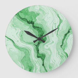 Grande Horloge Ronde Regard de l'agate verte de la forêt de Druzy