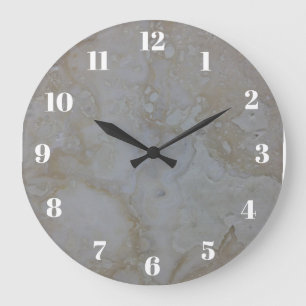 Grande Horloge Ronde Regard de pierre de travertin