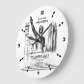 Grande Horloge Ronde Règle des ingénieurs (Angle)