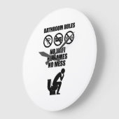 Grande Horloge Ronde Règles de la salle de bains (Angle)