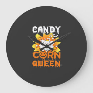 Grande Horloge Ronde Reine de Bonbons Corn Halloween Fantômes Chauves-S