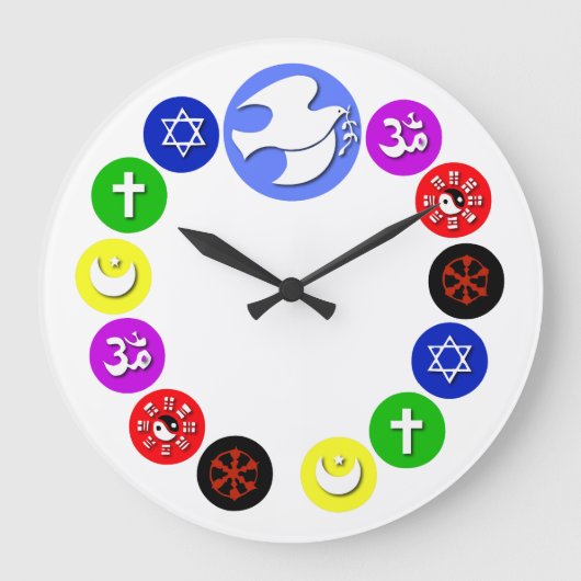 Grande Horloge Ronde Religions mondiales en couleur (Recto)