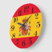 Grande Horloge Ronde reloj de pared bandera de España (Angle)