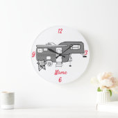 Grande Horloge Ronde Remorque classique Caravan Thunder_Cove (Maison)