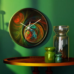 Grande Horloge Ronde Renaissance Art Abstrait Round