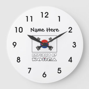 Grande Horloge Ronde Republic of Korea and South Korean Flag Your Name