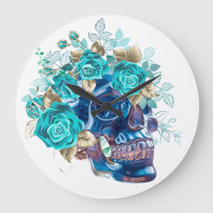 GRANDE HORLOGE RONDE REQUIEM DE FLEUR BLEUE