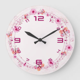 Grande Horloge Ronde Ressort rose