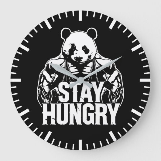 Grande Horloge Ronde Restez Faim, Gym Panda, Bodybuilding Motivation (Recto)