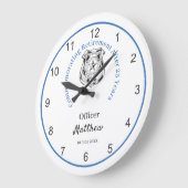 Grande Horloge Ronde Retirement Law Enforcement Keepsake Thin Blue Line (Angle)