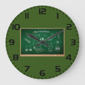 Grande Horloge Ronde Retour à l'école Science Chalkboard Éducation (Recto)