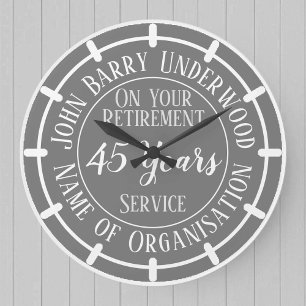 Grande Horloge Ronde Retraite venin avec Years Served Large Clock