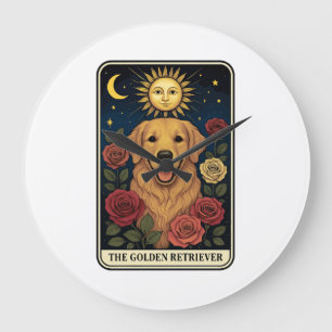 Grande Horloge Ronde Retriever doré