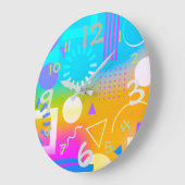 Grande Horloge Ronde Rétro 80 du design de wall clock (Angle)