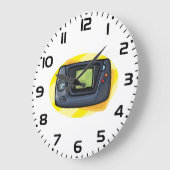 Grande Horloge Ronde Retro 90s Handheld Game Console Gamer (Angle)