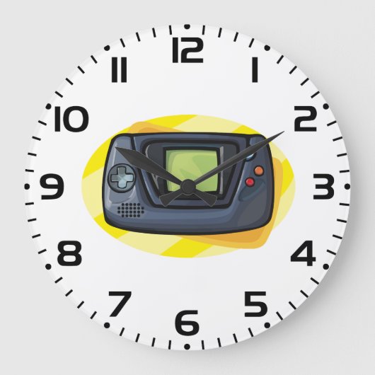 Grande Horloge Ronde Retro 90s Handheld Game Console Gamer (Recto)