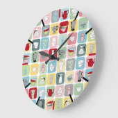 Grande Horloge Ronde Retro Coffee Pots and Cups (Angle)