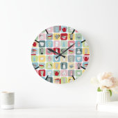 Grande Horloge Ronde Retro Coffee Pots and Cups (Maison)