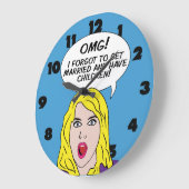 Grande Horloge Ronde RETRO COMICS wall clock (Angle)